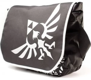 image of NINTENDO Zelda Messenger Bag with Silver Logo - Black, Silver