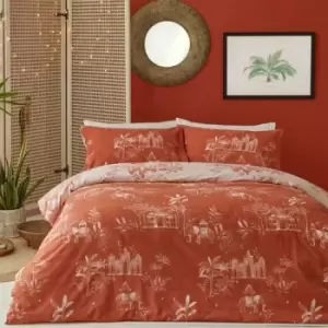 Image of Furn Jaipur Elephant Duvet Cover Set (Double) (Paprika Red) - Paprika Red