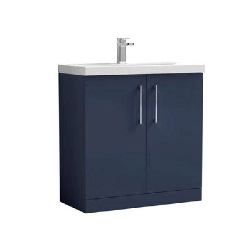 Image of NUIE Arno Floor Standing 2-Door Vanity Unit with Basin-3 800mm Wide -Midnight Blue - Nuie ARN2905D