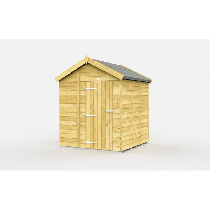 Image of Buttercup Farm 6 x 7 Feet Apex Shed - Single Door W/O Windows - L214 x W175 x H217cm in Brown Brown Unisex