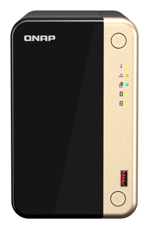 Image of QNAP QNAP TS-264 NAS Tower Intel Celeron N5095 8GB 0 TB QNAP QTS Black, Gold TS-264-8G