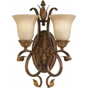 image of Loops - Twin Wall Light Sconce Aged Tortoise Shell LED E27 60W Bulb d00963