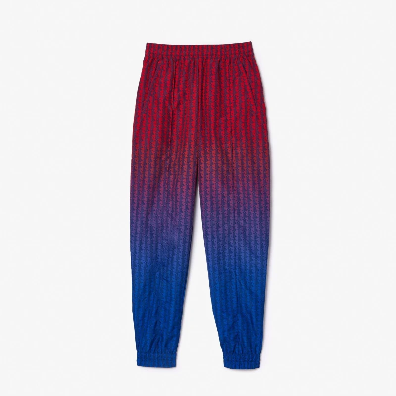 Image of Lacoste Womens Gradient Monogram Slim Fit Joggers Red/Cobal female 6 (34)
