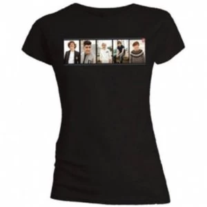 Image of One Direction Photo Split Skinny Black T-Shirt Large