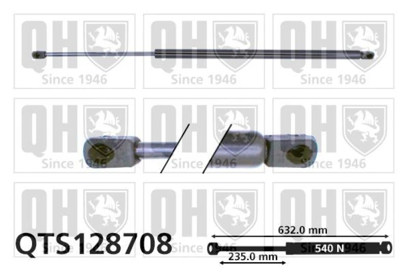 Image of QUINTON HAZELL Tailgate strut QUINTON HAZELL QTS128708