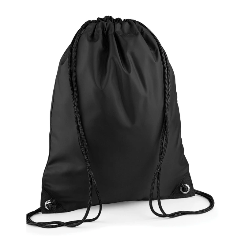 Image of Bagbase Mens Premium Drawstring Bag in Black Male