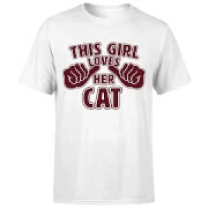 Image of This Girl Loves Her Cat T-Shirt - White - 4XL
