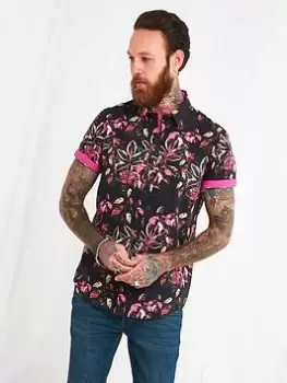 image of Joe Browns Fabulous Floral Shirt - Black Size M Men