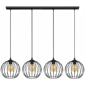 image of Helam Mercure Straight Bar Pendant Ceiling Light Black 114cm