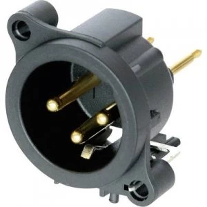 Image of XLR connector Sleeve plug straight pins Number of pins 3 Black Neutrik NC3MAAV