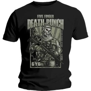 Image of Five Finger Death Punch - War Soldier Unisex Medium T-Shirt - Black