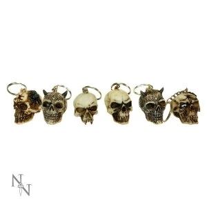Image of Skull Pack Of 6 Keyrings