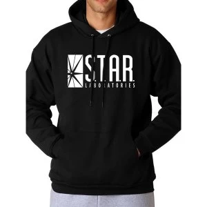 Image of The Flash - Unisex Small Star Labs Logo Full-Length Hoodie (Black)