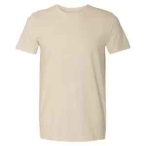 image of Gildan Mens Short Sleeve Soft-Style T-Shirt (M) (Natural)