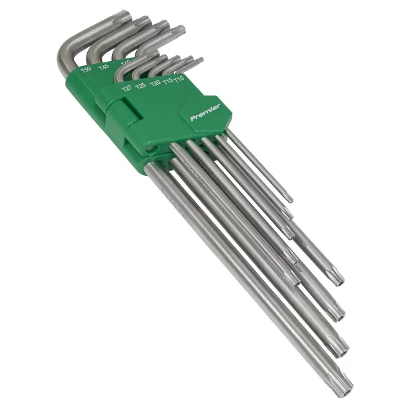 Image of Genuine SEALEY AK7163 Security TRX-Star Key Set 9pc Extra-Long