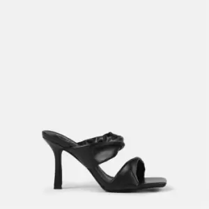 Missguided Double Twist Strap Heeled Sandals - Black