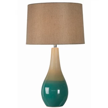 image of The Lighting and Interiors Group Marcini Table Lamp - Sea Green