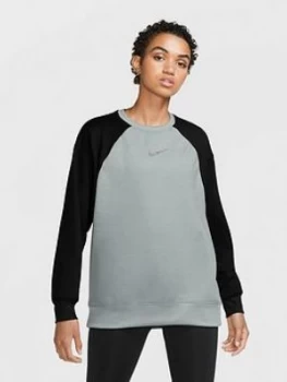 Image of Nike Training Thermal Colourblock Sweatshirt (Curve) - Light Grey Heather , Light Grey Heather, Size 26-28=3X, Women