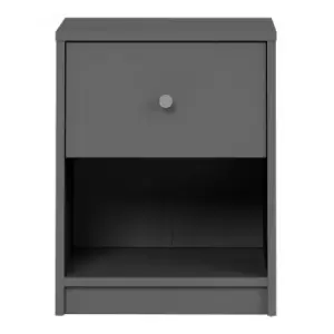 image of May 1 Drawer Bedside Table, Grey