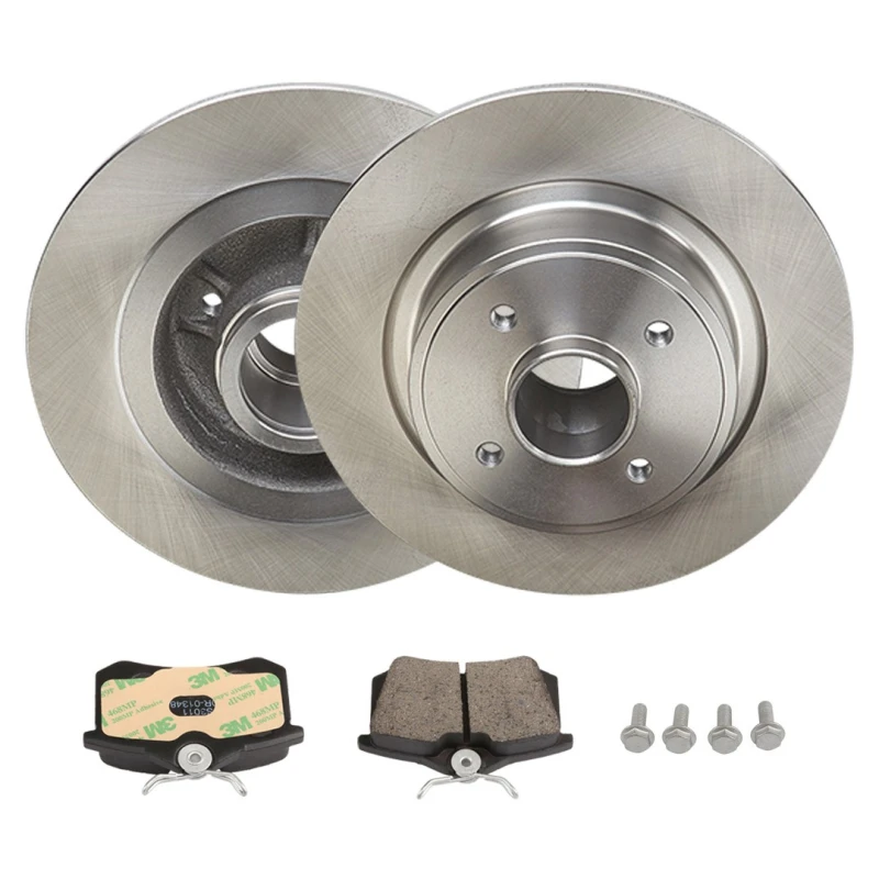 Image of RIDEX 3405B3363 Brake disc and pads set Rear Axle, Brake Disc Type: Solid, not prepared for wear warning indicator Brake Set,disc brakes (3405)
