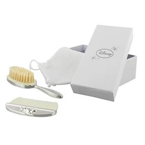 image of Disney Winnie the Pooh Silver Plated Hair Brush & Comb Set