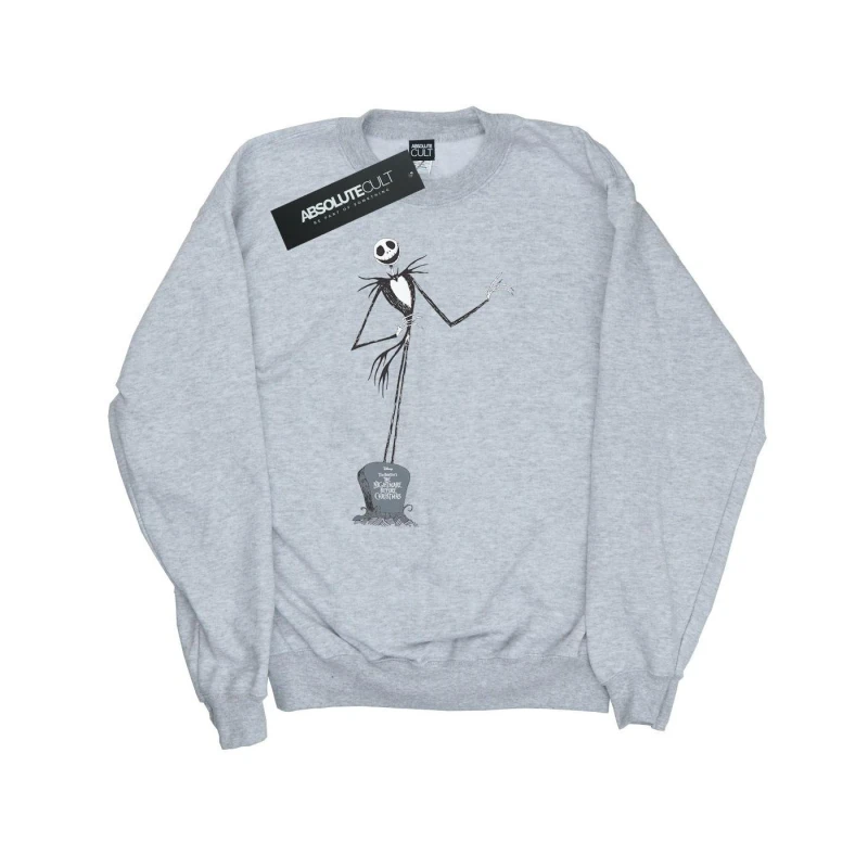 Image of Disney Men Nightmare Before Christmas Jack Pose Sweatshirt in Grey Size: large Grey L Male 5057245569408