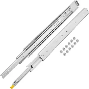 Image of VEVOR Heavy Duty Drawer Slides 48" Length, Locking Drawer Slides 500lbs Load Capacity Long Full Extension Drawer Slide 1 Pair Side Mount Ball Bearing