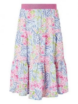 Image of Monsoon Girls S.E.W Zenovia Animal Midi Skirt - Pink, Size Age: 9-10 Years, Women
