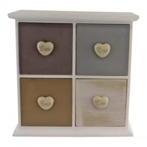 image of White & Neutral Coloured Love Heart Trinket Drawers