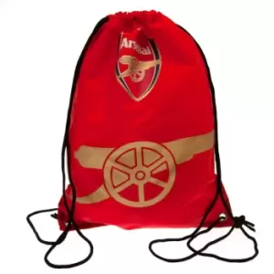 Image of Arsenal FC Crest Drawstring Bag (One Size) (Red/Gold)