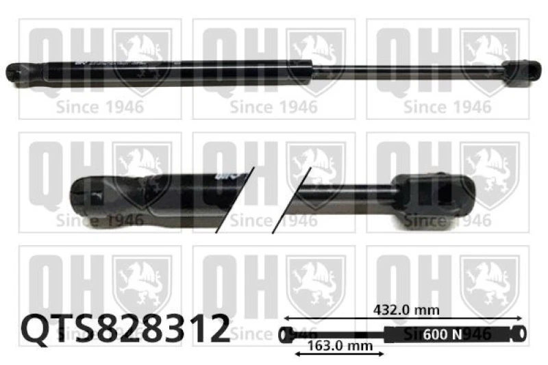 Image of QUINTON HAZELL Tailgate strut QUINTON HAZELL QTS828312