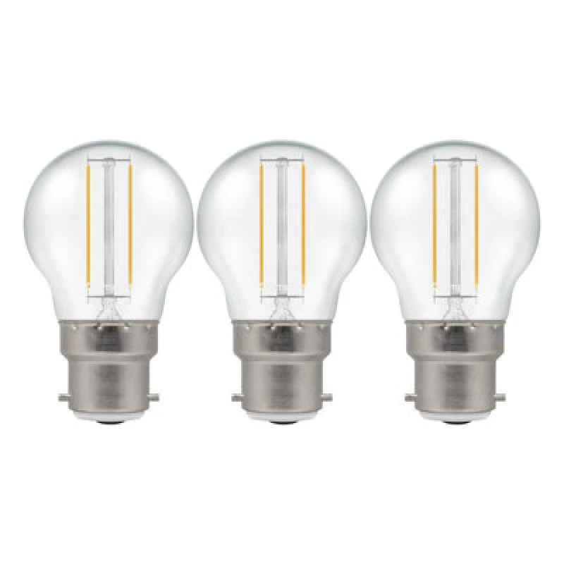 Image of Crompton Lamps LED Golfball 2.2W B22 Filament Cool White Clear (25W Eqv)