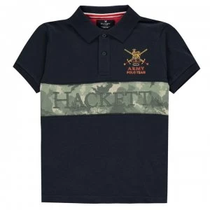 image of Hackett Hacket Army Polo - Navy/Green 5CW