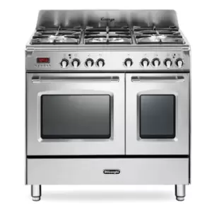 Image of DeLonghi DVTR906DFSS 90cm Vintage Twin Cavity Dual Fuel Range Cooker S