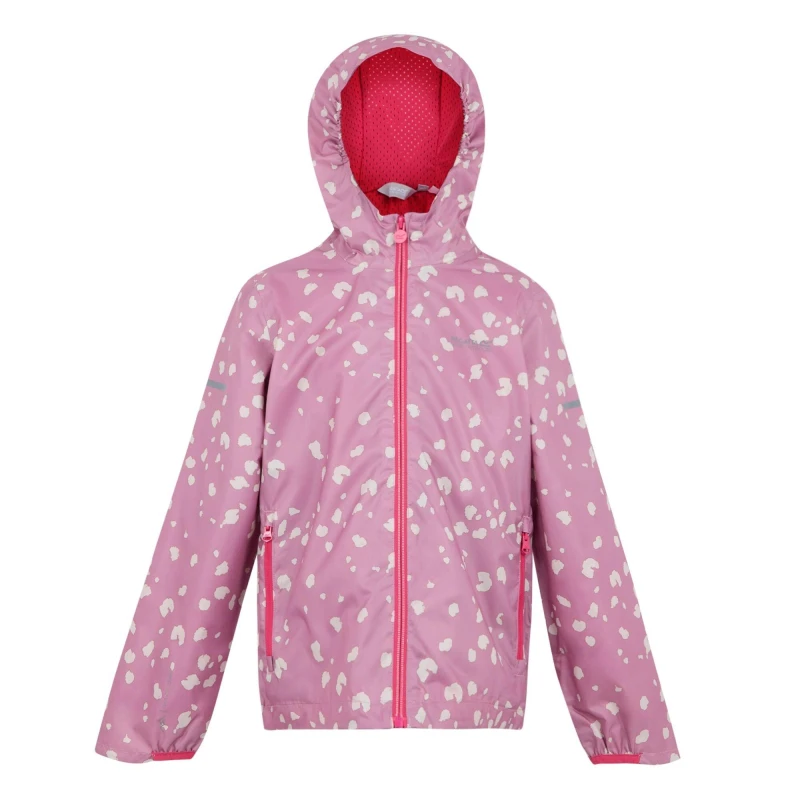 Image of Waterproof jacket for children Regatta Printed Lever II Rose Unisex 11/12 ans