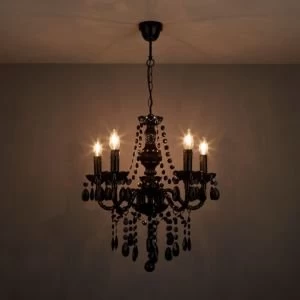 Image of Wickham Black 5 Lamp Pendant ceiling light