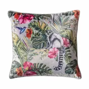 Image of Crossland Grove Lemur Stripe Cushion Silver 550x550mm