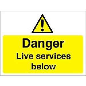 Warning Sign Live Services Fluted Board 45 x 60 cm