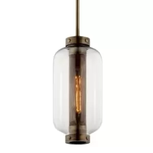 image of Atwater 1 Light Hanger Vintage Brass, Glass, IP44