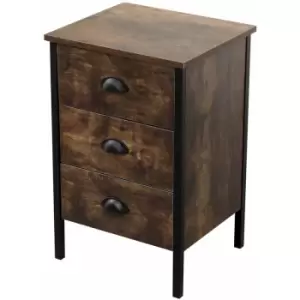 Image of Retro Industrial Style Bedroom Night Stand,Bedside Table for Bedroom,Burning Wood Colour,40x35x61cm(WxDxH) - Vintage color - Hmd Furniture