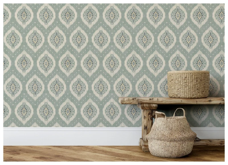 Image of Esselle Home Esselle Home Odina Ikat Blue Wallpaper