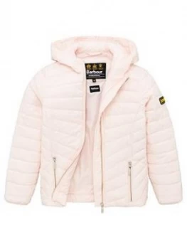 Image of Barbour International Girls Ringside Quilted Jacket - Pink, Size 8-9 Years, Women