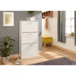 Image of GFW Stirling Three Tier Shoe Cabinet - White