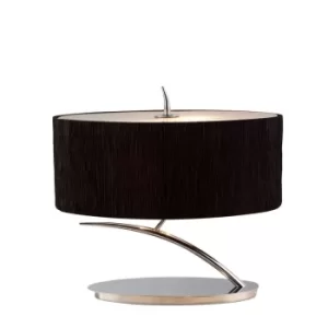 Image of Eve Table Lamp 2 Light E27 Small, Polished Chrome with Black Oval Shade