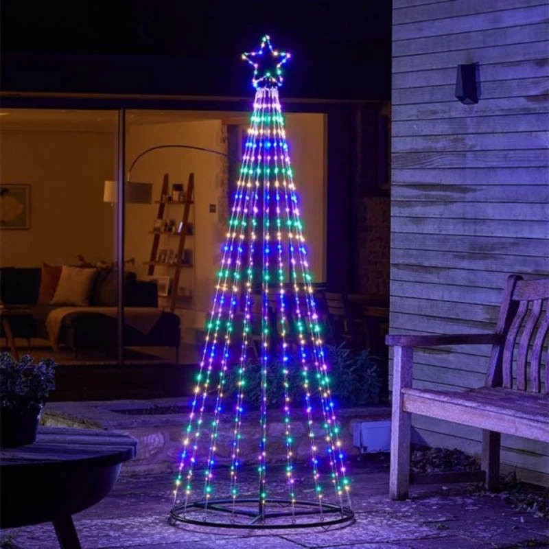 Image of 1.8m Light up Christmas Twinkle Maypole Tree with Multi-Coloured LEDs