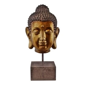 image of Ornamental Buddha Head on Stand, 35cm.