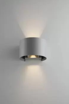 Image of DELTA Outdoor 2 Light Up Down Light Grey, IP54 543lm 3000K 14x12x10cm