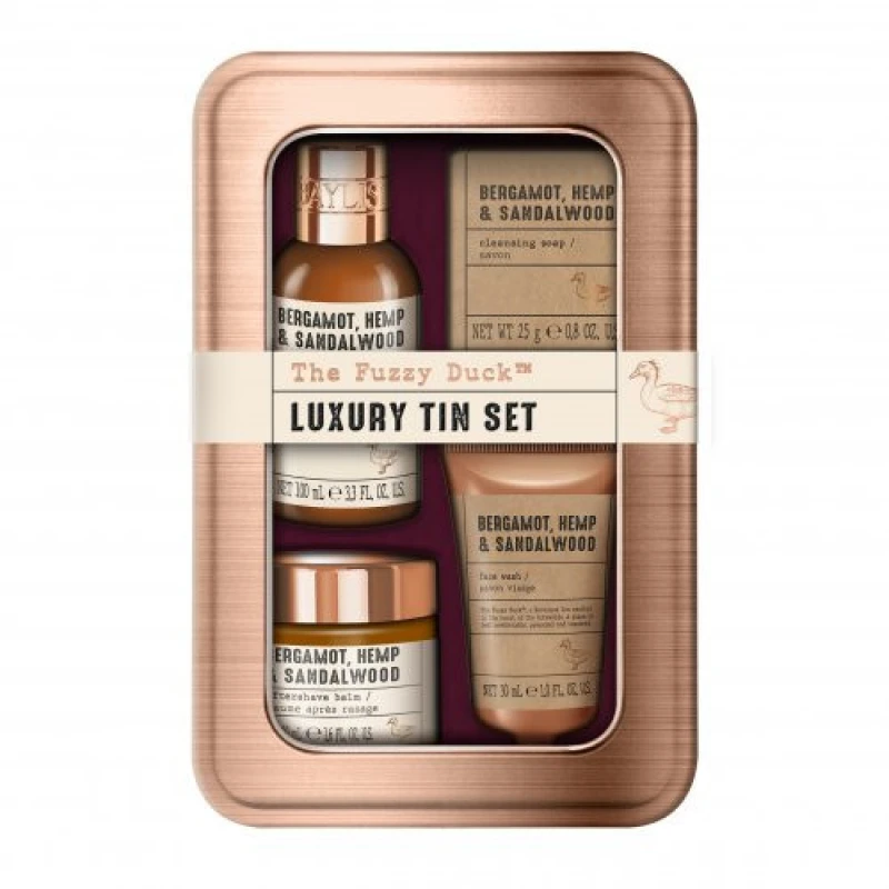 Image of Baylis & Harding Mens Luxury Bergamot, Hemp & Sandalwood Grooming Tin Gift Set