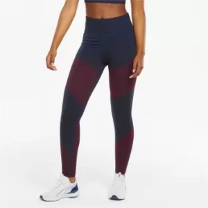 Image of PUMA Seamless High Waist 7/8 Womens Training Leggings, Spellbound/Sunblaze, size X Small, Clothing