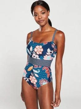 Image of Pour Moi Reef Control Printed Swimsuit - Multi, Size 10, Women